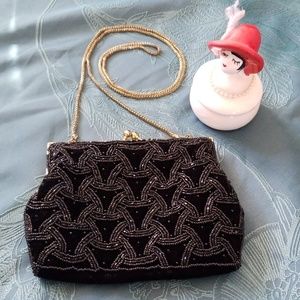 Beautiful VTG Velvet Beaded Bag